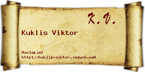 Kuklis Viktor névjegykártya